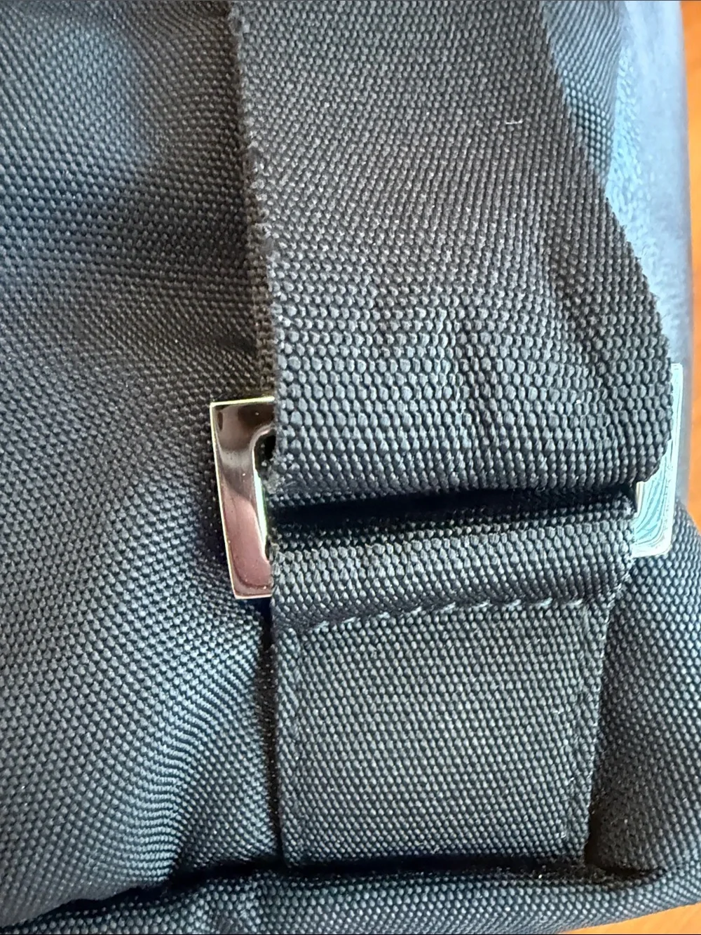 Vintage Gucci Black Nylon Leather Drawstring Backpack